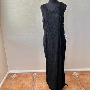 NWT Vintage Laurence Kazar Maxi Gown Size XL 100% Silk Formal Holiday Parties